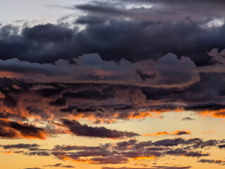 Beautiful sunset with clouds