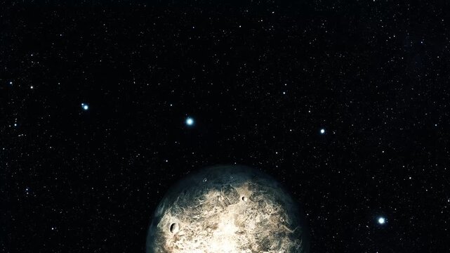 Mysterious 3d Ceres Fictional Planet in Deep Space Galaxy