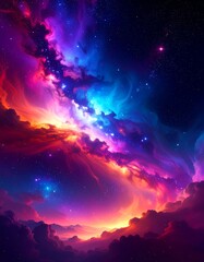 Fototapeta premium Colorful cosmic cloudscape