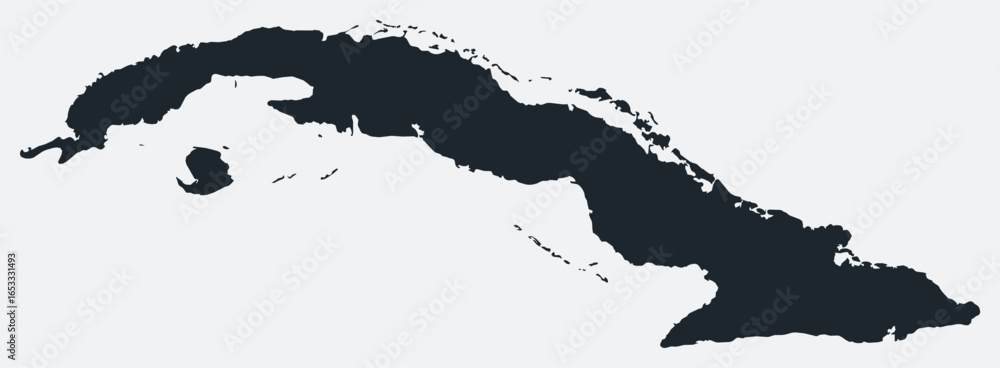Aufkleber cuba map. just a simple border map. shape of the country. flat blank cuba outline. vector boundary i