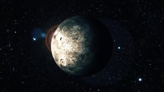 Mysterious 3d Ceres Fictional Planet in Deep Space Galaxy