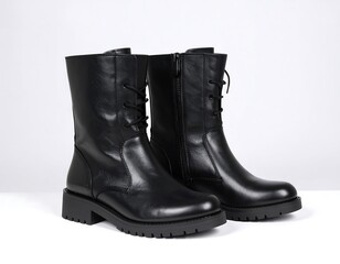 Pair of black leather boots