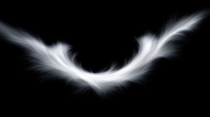 Dynamic white wisps swirl gracefully against a dark background during nighttime
