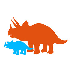 Triceratops Family Child Mom Dad Father Mother 2 Horns Dino