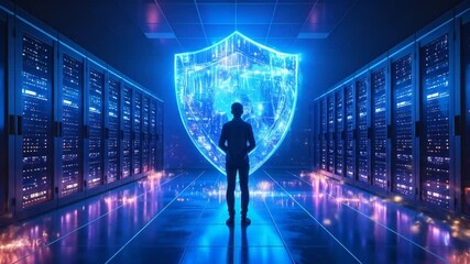 Cyber security and data protection internet network security protects businesses and financial transactions - Powered by Adobe