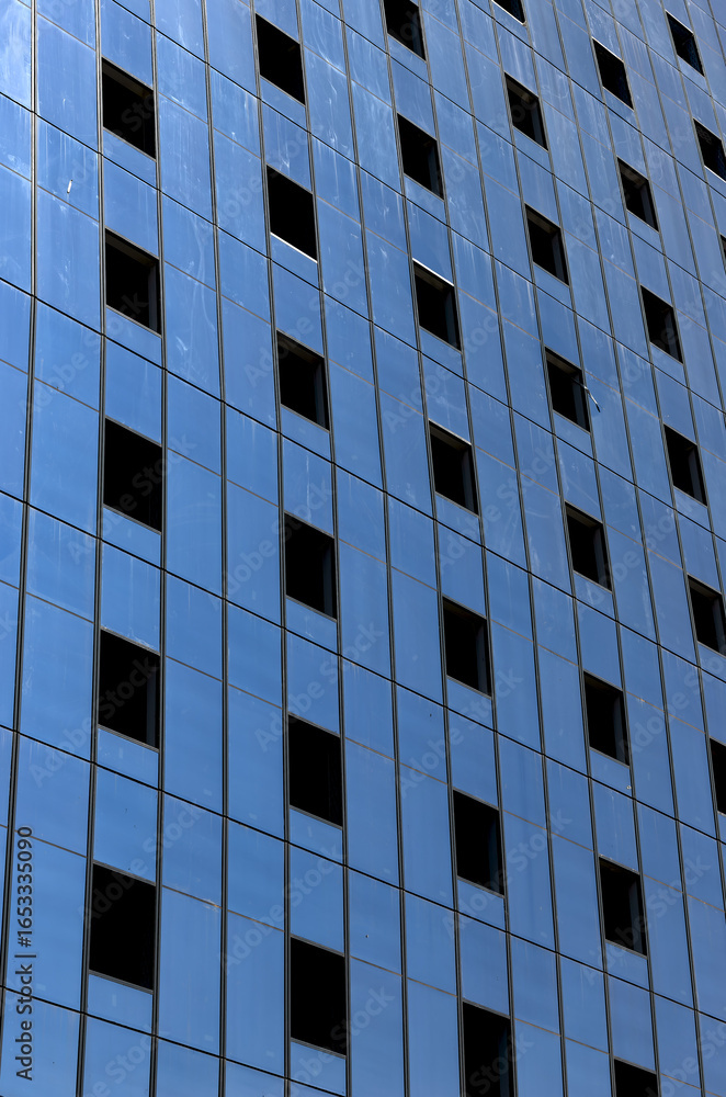 Poster window patterns, modern skyscraper. building office tower showcases urban business architecture with