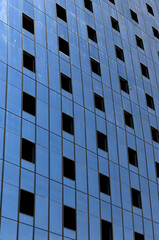 Window patterns, modern skyscraper. Building office tower showcases urban business architecture with