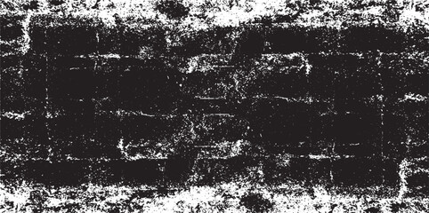 Monochrome texture composed of irregular graphic elements. Distressed uneven grunge background. Abstract vector illustration. Overlay for interesting effect and depth. Isolated on white background.