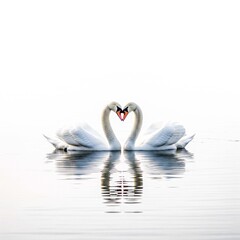 Fototapeta premium two swans on the lake