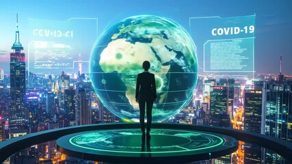 Glowing Planet Earth with Digital Technology Background - Powered by Adobe