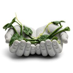 hand holding plant