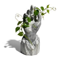 hand holding plant