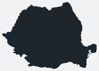 Romania map. Just a simple border map. Shape of the country. Flat blank Romania outline. Vector boundary illustration.