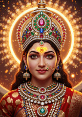 Durga Maa with Sword and Trident