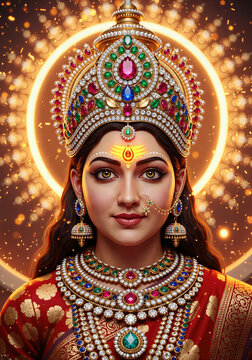 Durga Maa with Sword and Trident