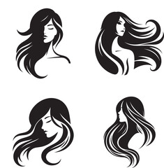 Beauty long hair girl silhouette logo icon. Beauty long hair girl silhouette logo icon.