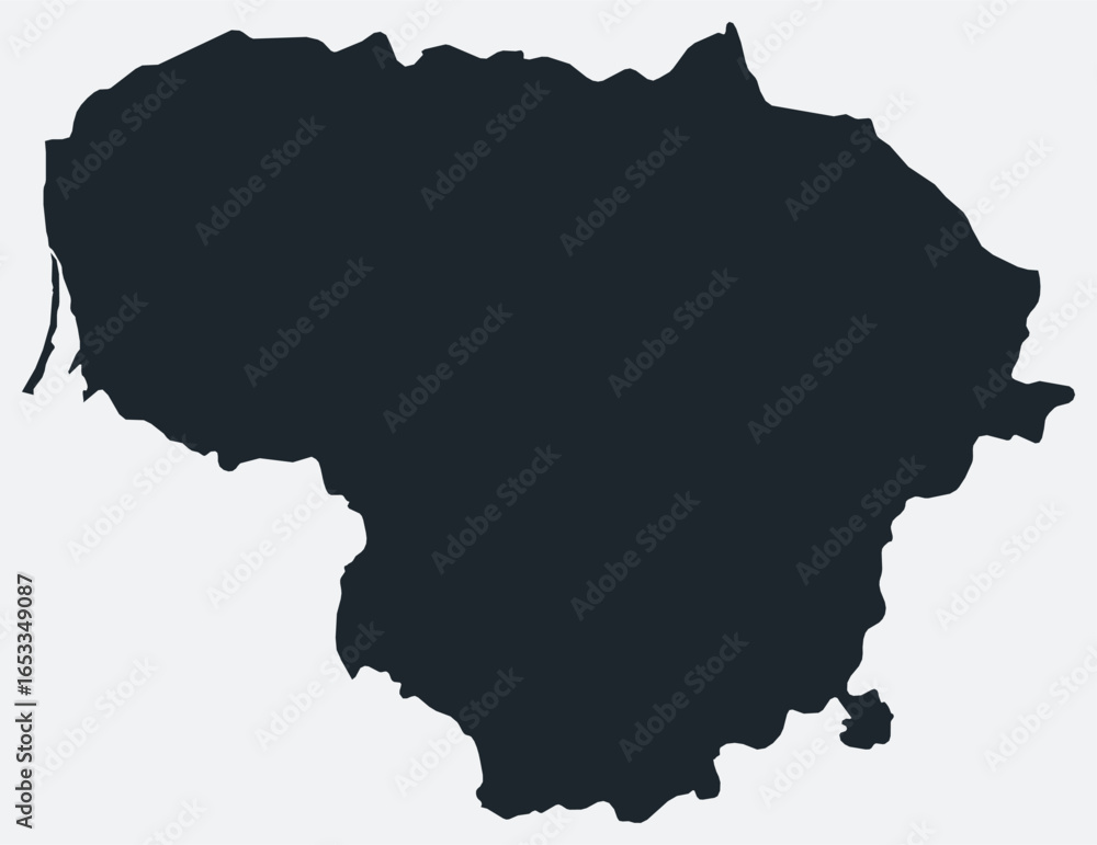 Poster lithuania map. just a simple border map. shape of the country. flat blank lithuania outline. vector 