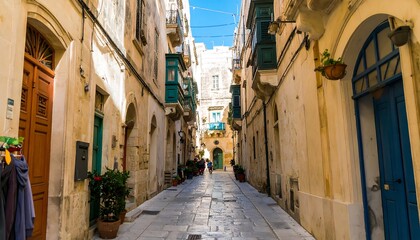 Sunny alleyway in a Mediterranean city