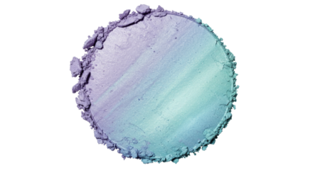 Round colourful powder makeup swatch png isolated on transparent background