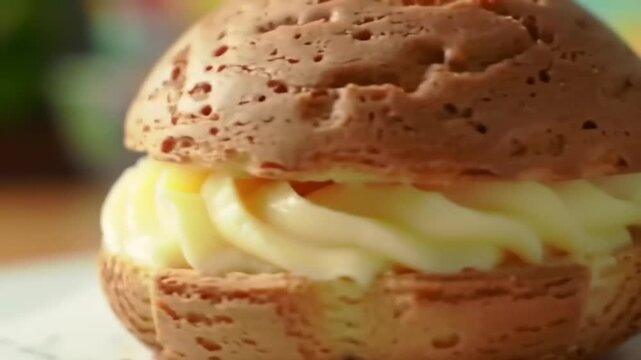 Close-up of a cream puff