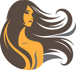 Beauty long hair girl silhouette logo icon. Beauty long hair girl silhouette logo icon.