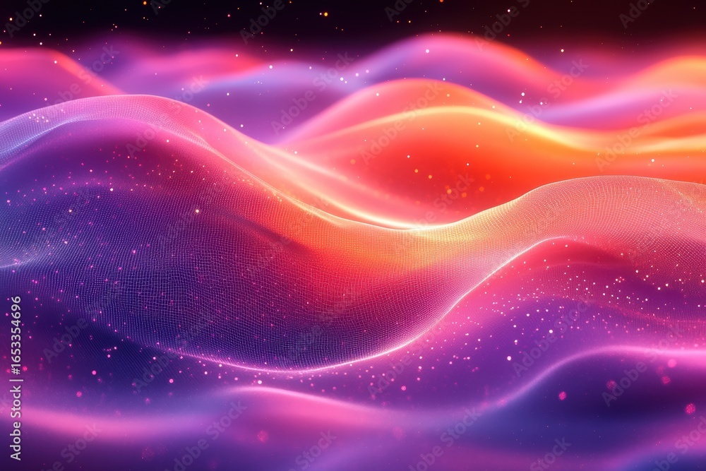 Aufkleber colorful gradient mesh effects create an abstract flowing wave design in vibrant hues