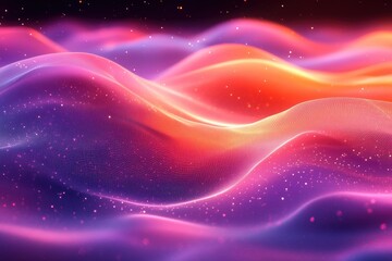 Colorful gradient mesh effects create an abstract flowing wave design in vibrant hues