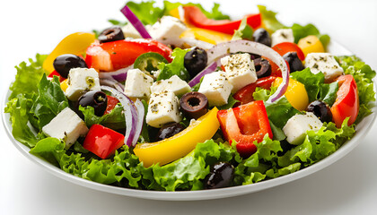 Healthy Eating concept. Fresh Greek Salad Background