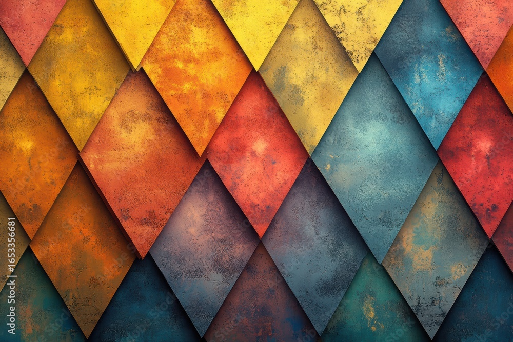 Poster pastel colored geometric patterns create a vibrant visual experience for modern design enthusiasts