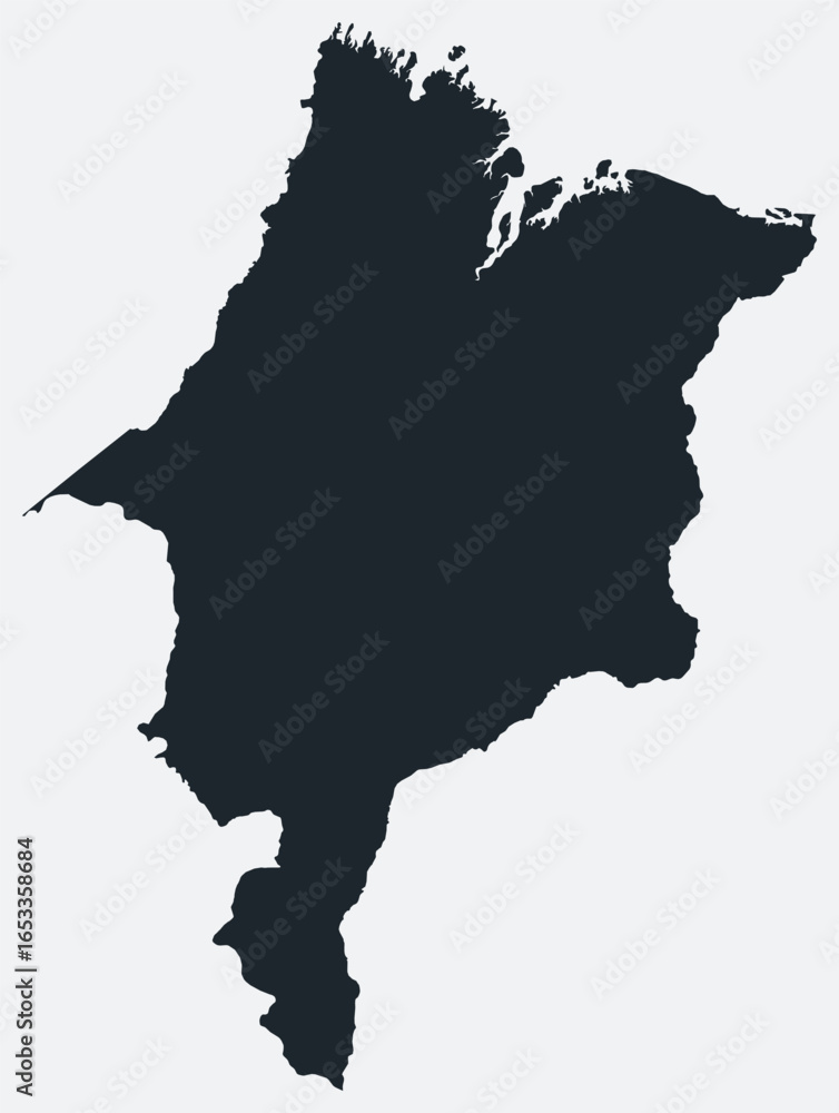 Poster maranhao map. just a simple border map. shape of the state. flat blank maranhao outline. vector boun