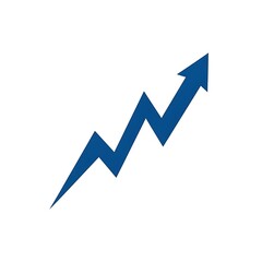Blue increasing arrow graph indicating growth and progress
