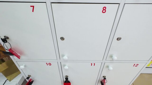Shopping lockers for shoppers at the store.