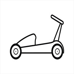 Racing Go Cart Outline Minimalist Line Art Vector