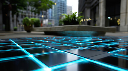 Illuminated Street Grid on LED Table Surface for Modern Design