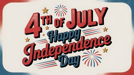 Naklejka premium 4th of july independence day design on white background