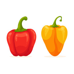 My Simple flat 2D icon, peppers Paprika Hot chili pepper isolated on a white background, vector, flat design, animation design, simple flat 2D icon, minimalist design, vector design, eps format, set