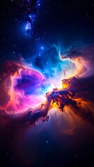 Colorful nebula in deep space