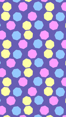 16:9 レトロなカラフルドットタイル⭐︎ダークブルー