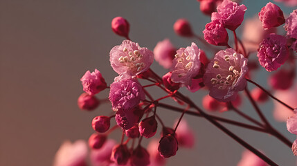 Pink Blossom Close-Up: Macro shot shows delicate flower details. Use for spring, design, nature, web backgrounds, editorial.