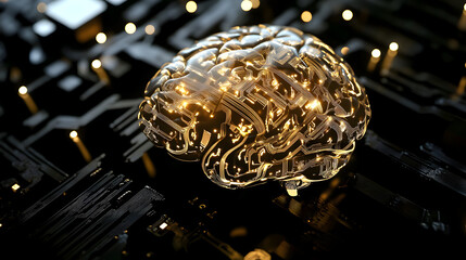 Golden Orb of Innovation: Abstract Technology Background