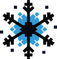 Geometric snowflake silhouette isolated on white background