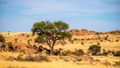 Sunny dry African landscape
