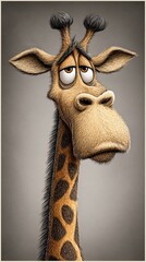 cartoon giraffe on a white