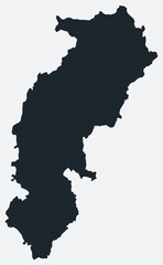 Chhattisgarh map. Just a simple border map. Shape of the state. Plain Chhattisgarh outline. Vector illustration.