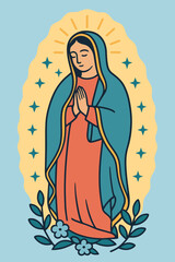 Our Lady of Guadalupe, Virgin of Guadelupe vector illustration