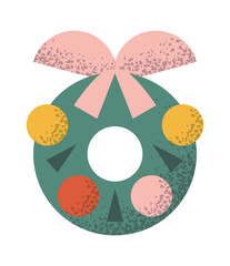 Christmas wreath geometric holiday ornament