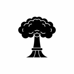 creative details Outline silhouette mushroom cloud nuclear explosion icon vector