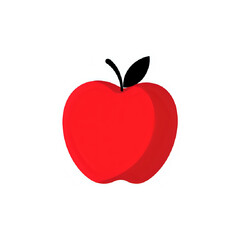 Obraz premium Vibrant red apple with a dark green leaf