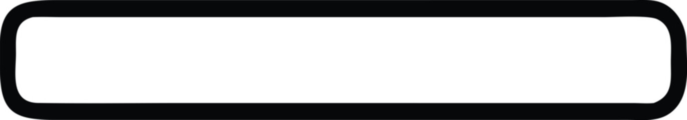 Obraz premium Thick black outline of a rounded horizontal rectangle on white background shape