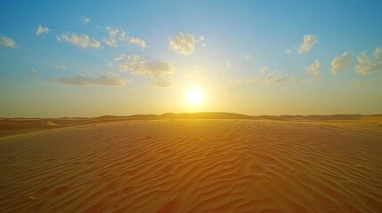 Naklejka premium Golden desert sunset